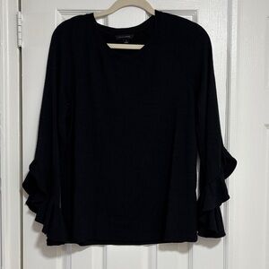 Banana Republic Black Ruffle Sleeve Blouse